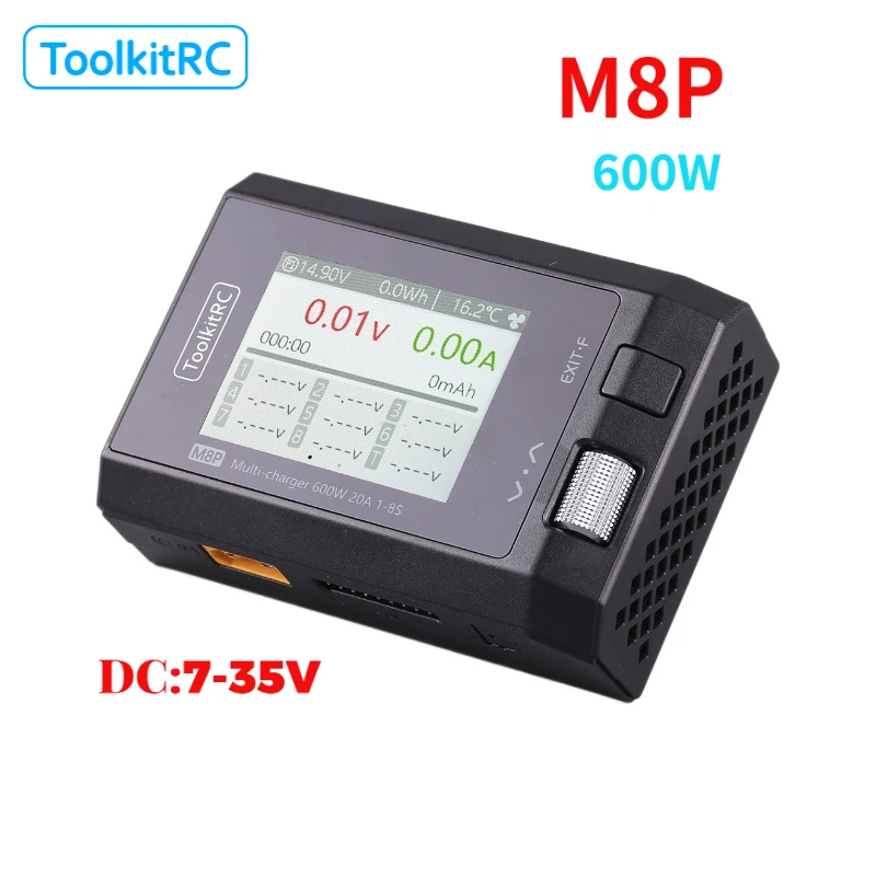 

ToolkitRC M8P Intelligent Balance LiHV Lipo NiMh Battery Charger for RC Model Drone Car 600W 20A Fast FPV Charge