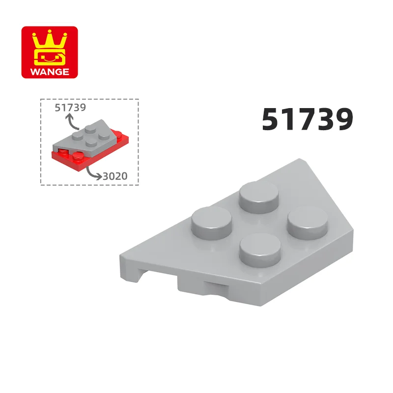 Wange 51739 100g/120pcs Wedge Plate 2 x 4MM  Block Moc  Accessories Compatible with Brick DIY Children's Toy Assembly Parts