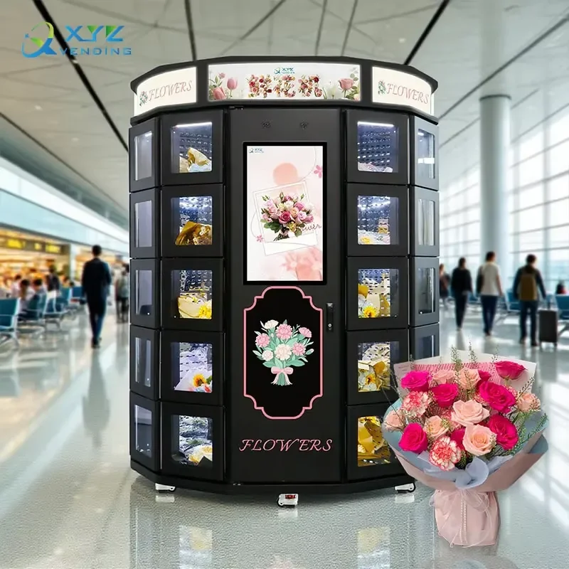 XYZ Unique 30-grid Locker Intelligent Self-Service Flower Vending Machine Automatic Refrigerated Flower Vending Machine