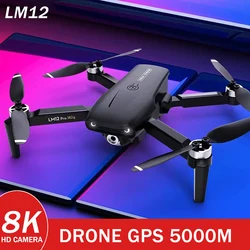 LM12 Pro Mini Drone GPS profesjonalne wideo 4K 5G Wifi FPV Dron z aparatem 8K Selfie, składane prezenty zdalnie sterowany Quadcopter