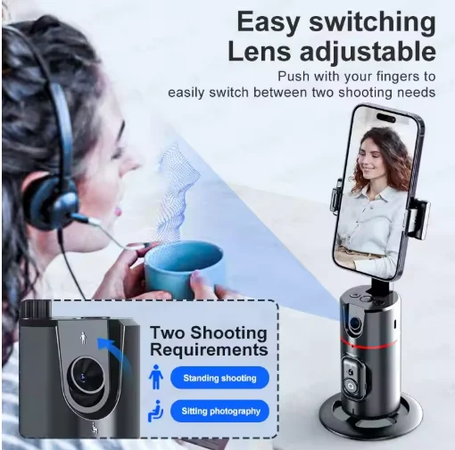 AI Face Recognition Smart Follow-up Cloud Platform 360° Mobile Phone Stabilizer Stand Selfie Artifact P02