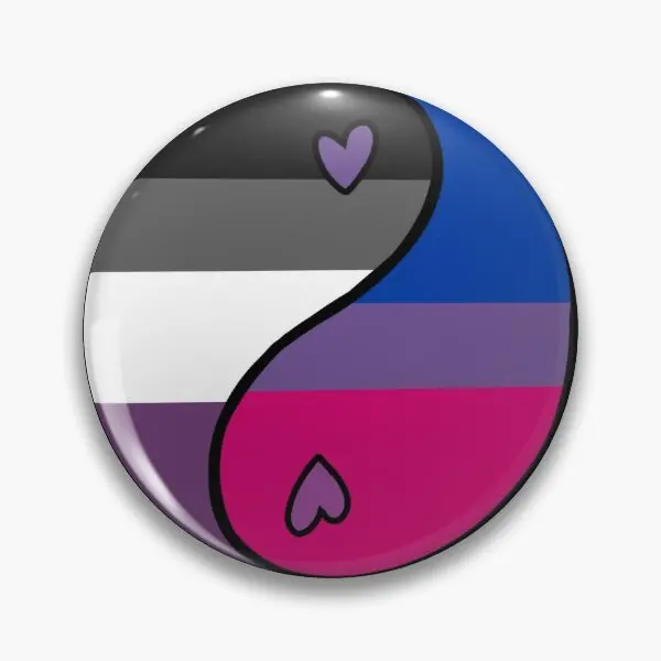 Biromantic Asexual Bi Ace Cute Lgbtq  Soft Button Pin Cute Collar Lapel Pin Brooch Women Metal Hat Cartoon Clothes Badge Decor