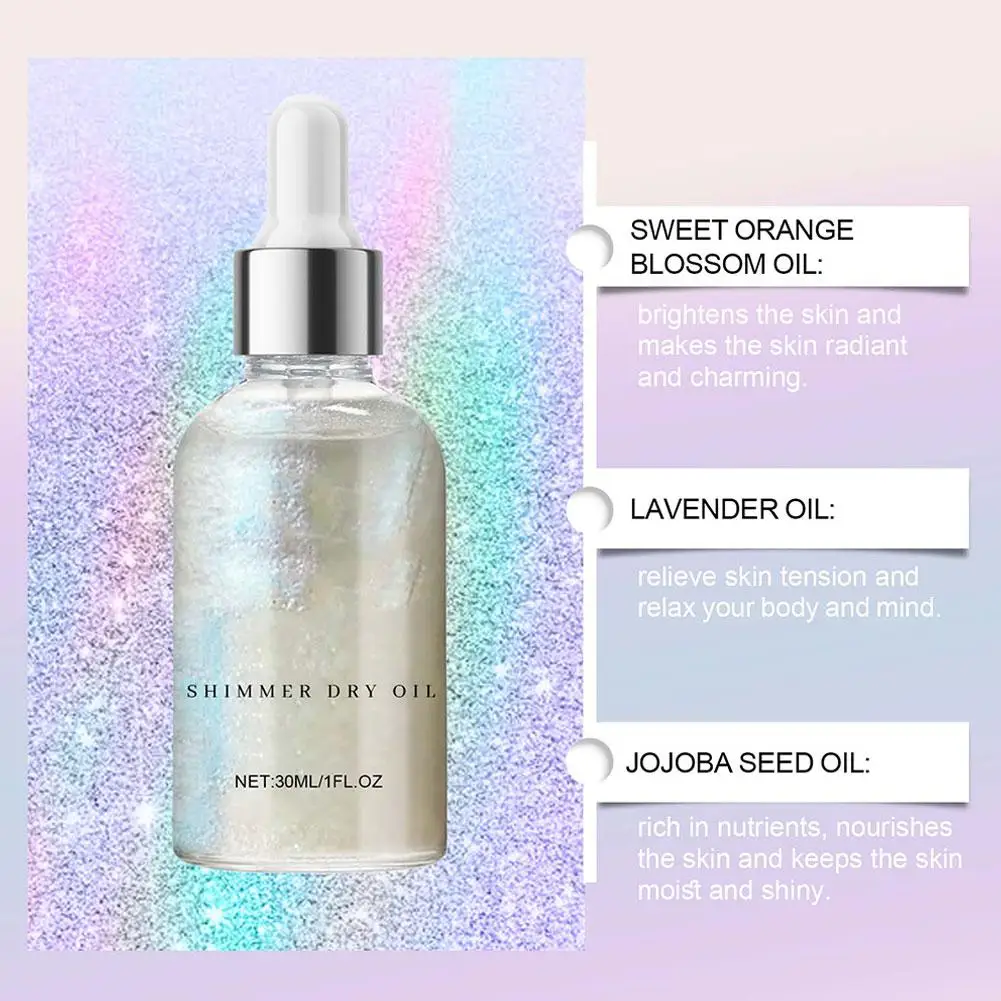 Evidenziatore liquido Olio per trucco Cosmetico Lucido Glitter Viso Corpo Evidenziatore luccicante Impermeabile Bellezza delle donne a lunga durata