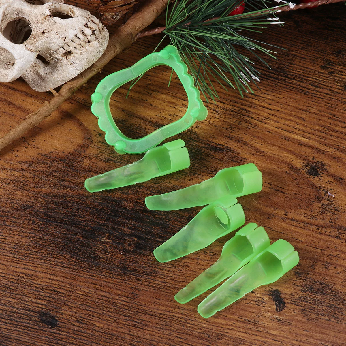 Bouchons de faux dents pour Halloween, 12 pièces, lueur lumineuse dans la nuit, faux dents, ongles, accessoire de Costume, farces de fête d'halloween