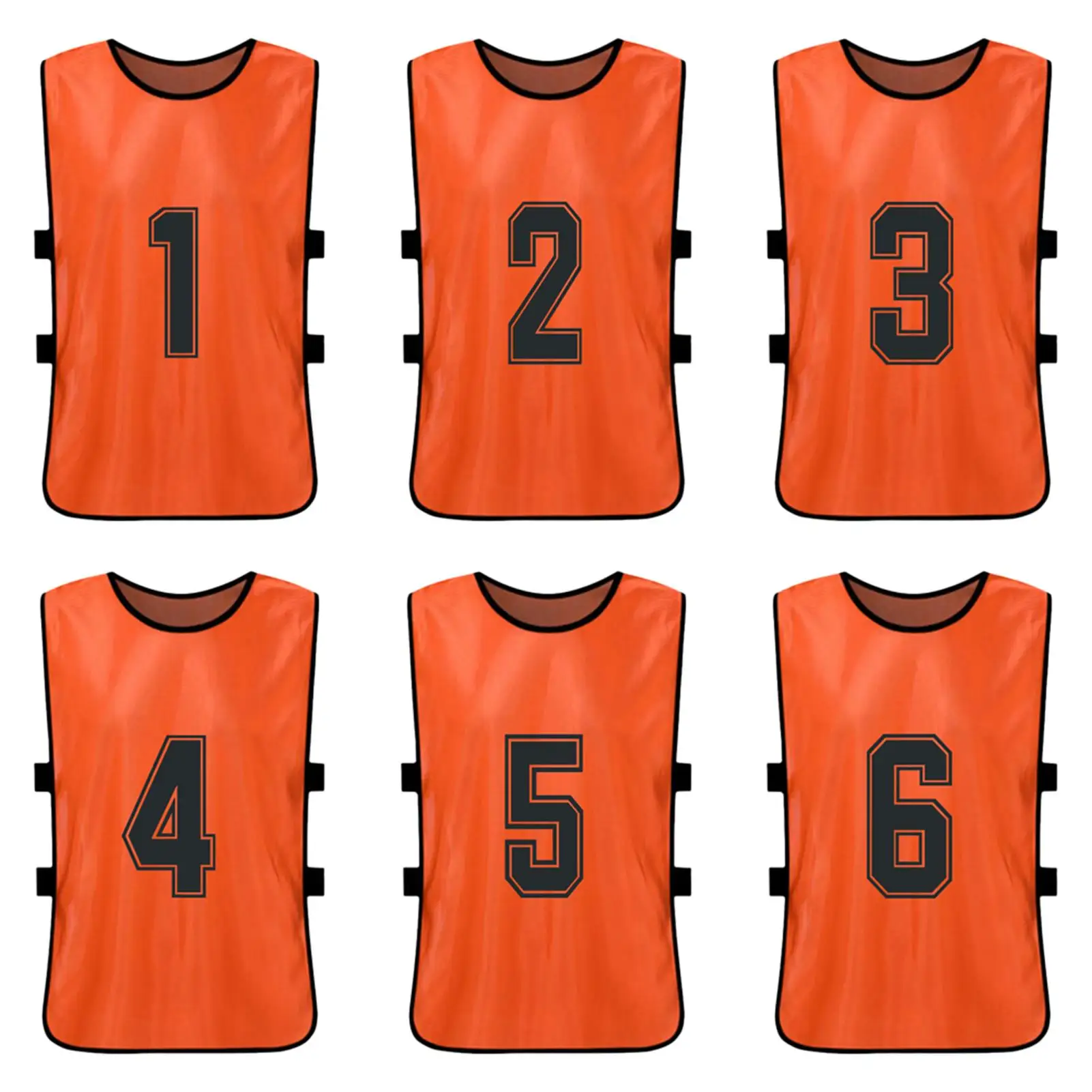 6/12pcs Kinder Fußball Pinnies schnell trocknen Fußball Trikot Jugend Sport Scrimmage Basketball Team Training nummerierte Lätzchen Sport weste – Detail 22