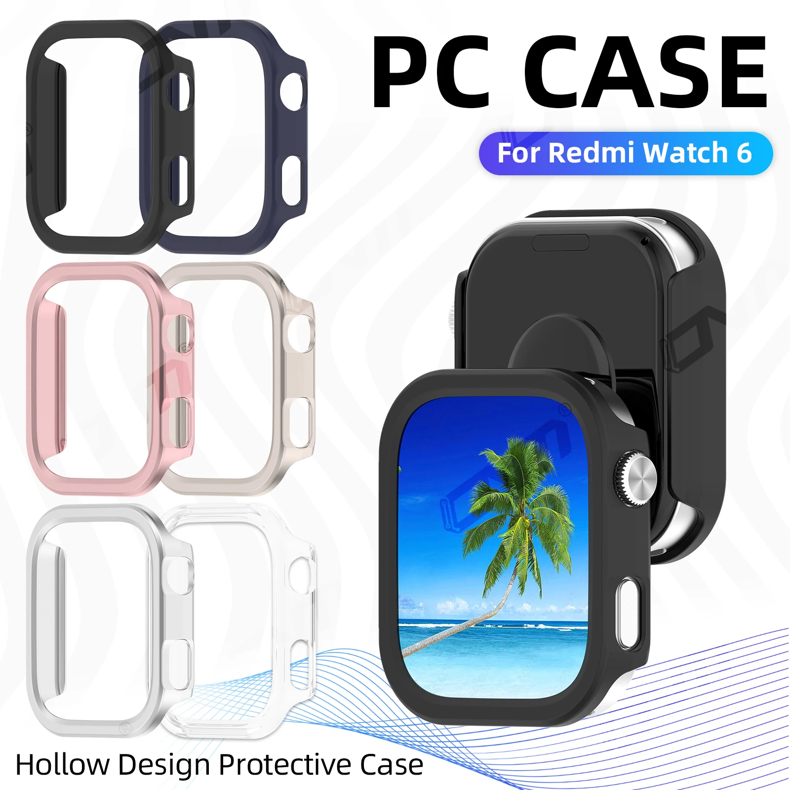 

Case For Xiaomi Redmi Watch 6 Smart Watch Pc Hard Protective Cover Anti-Scratch Bumper Shell For Redmi Watch 6 Accessories