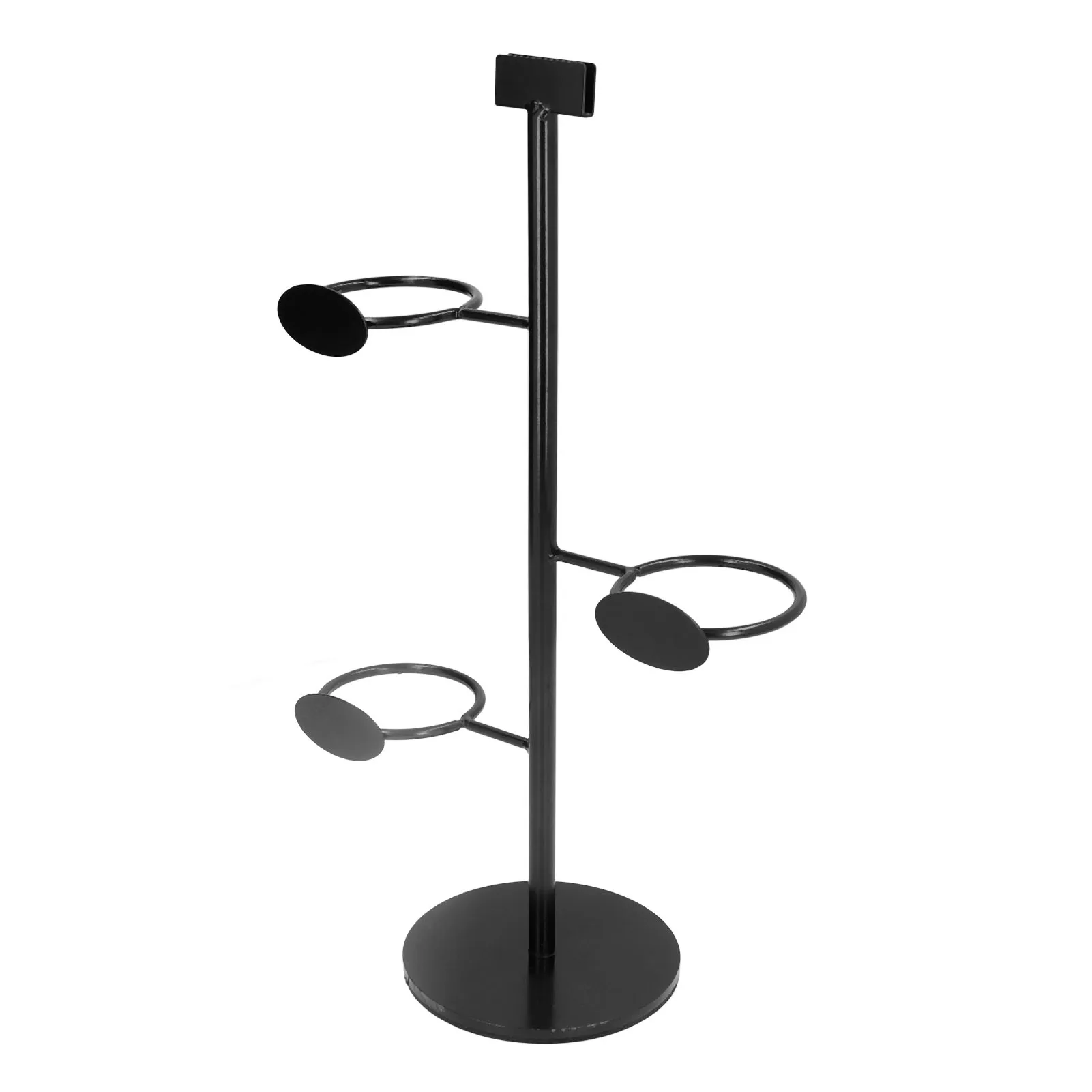 3 Holes Cup Holder Black Appearance Iron Material Simple Stylish Cups Display Stand For Party Restaurant