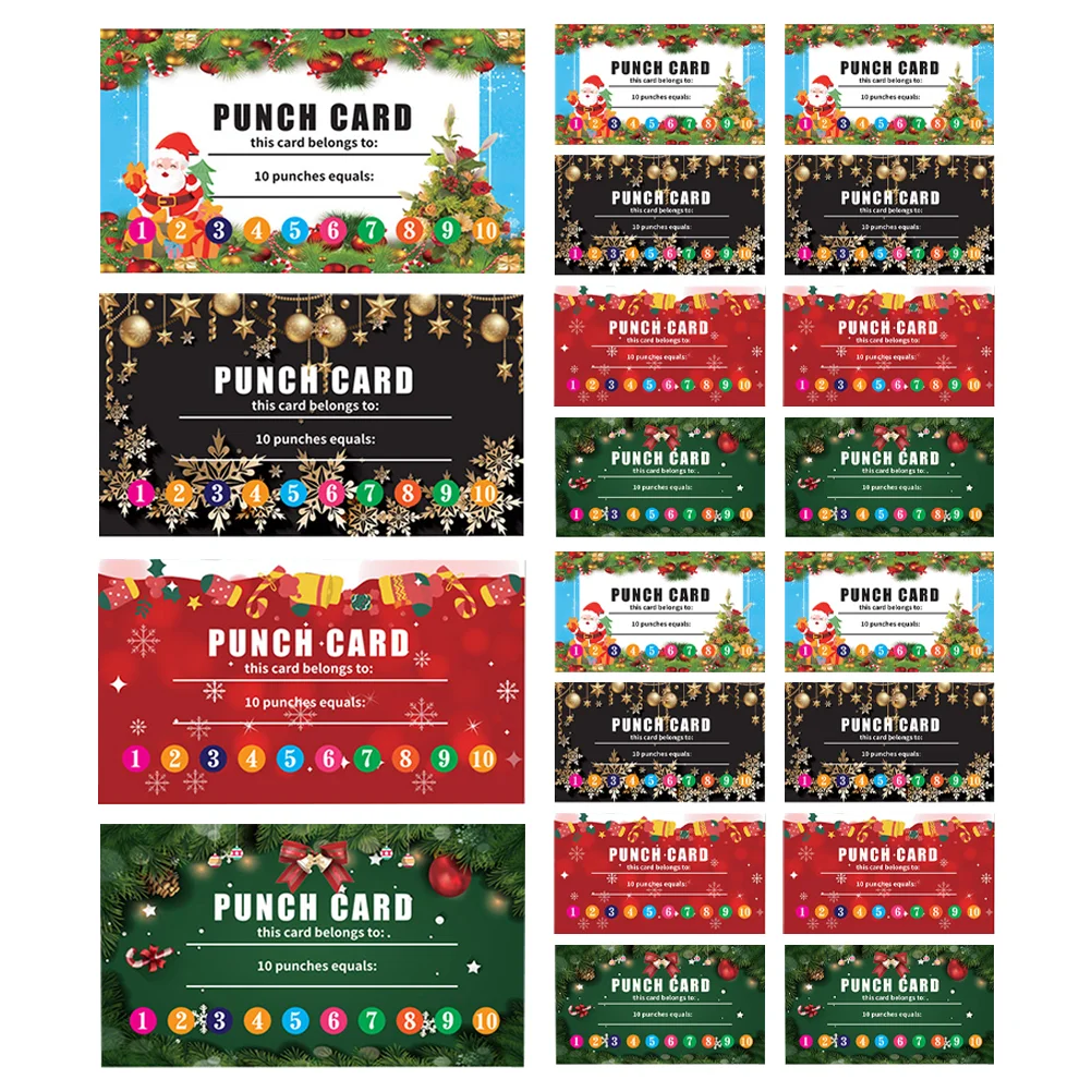 100 Pcs Christmas Rewards Card Cards for Classroom Props Incentive Coated Paper Punch Small Business