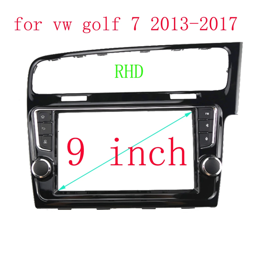 HAOCHEN For VW golf 7 2013-2017 9 / 10 inch Car DVD Frame Adapter Canbus Box Decoder Dashboard Trim Kit Dashboard Panel