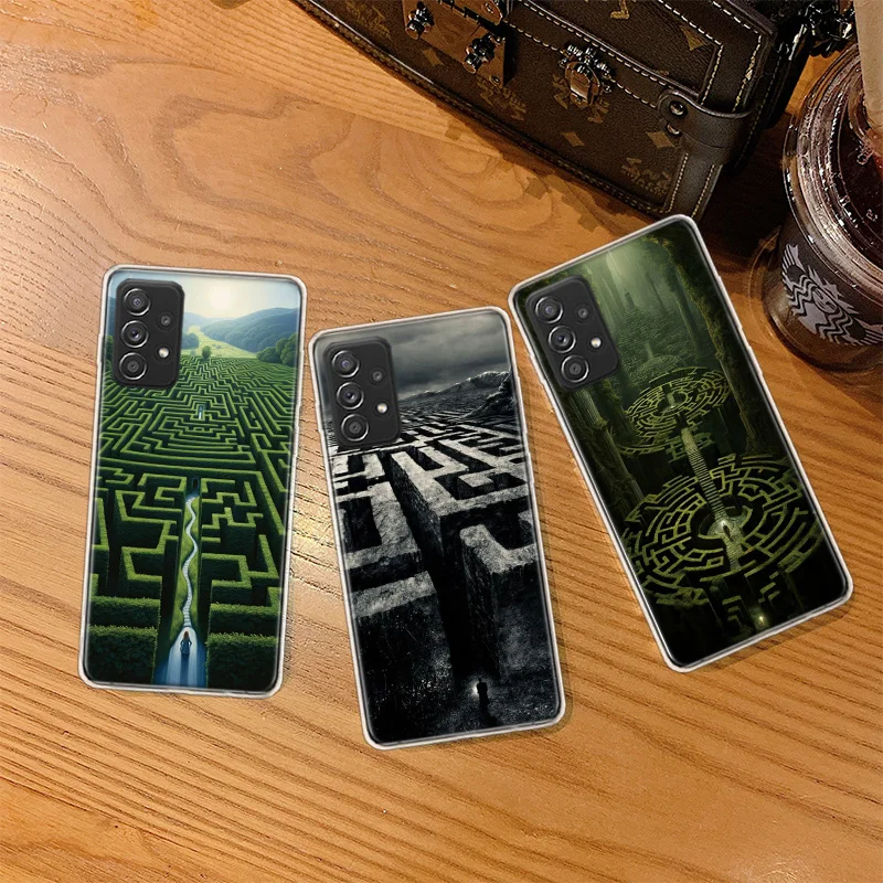 Ancient Maze Phone Case For Galaxy Note 20 Ultra 10 Lite 9 8 Samsung A15 A25 A35 A55 A05S M12 M21 M30S M31 M32 M51 M52 F52 F62 M