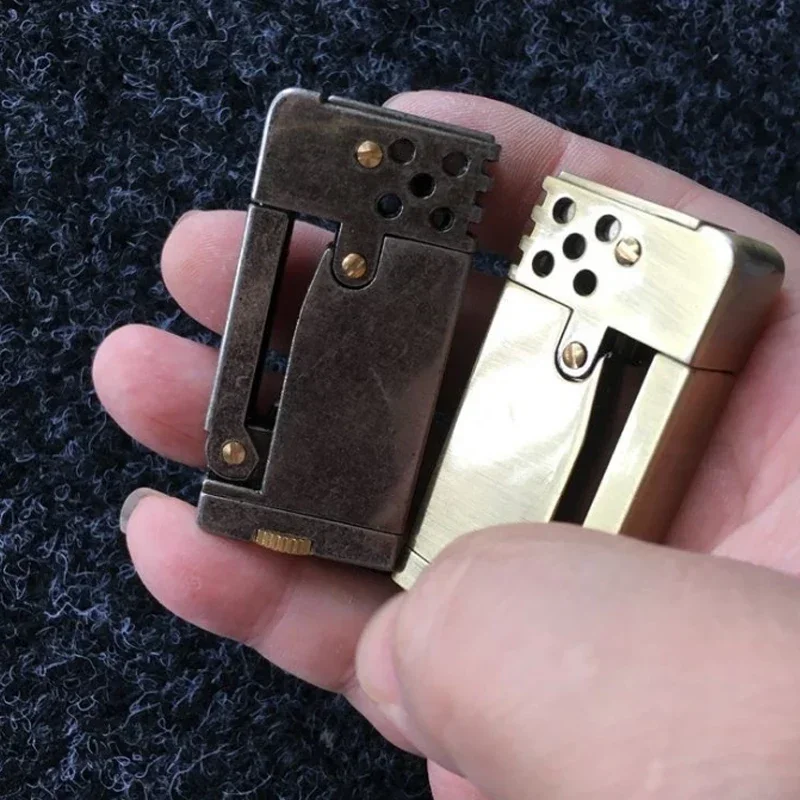 الرجعية دفع الإشعال الكيروسين أخف الإبداعية بلمسة واحدة الإشعال يندبروف ولاعة معدنية الرجال جمع هدية