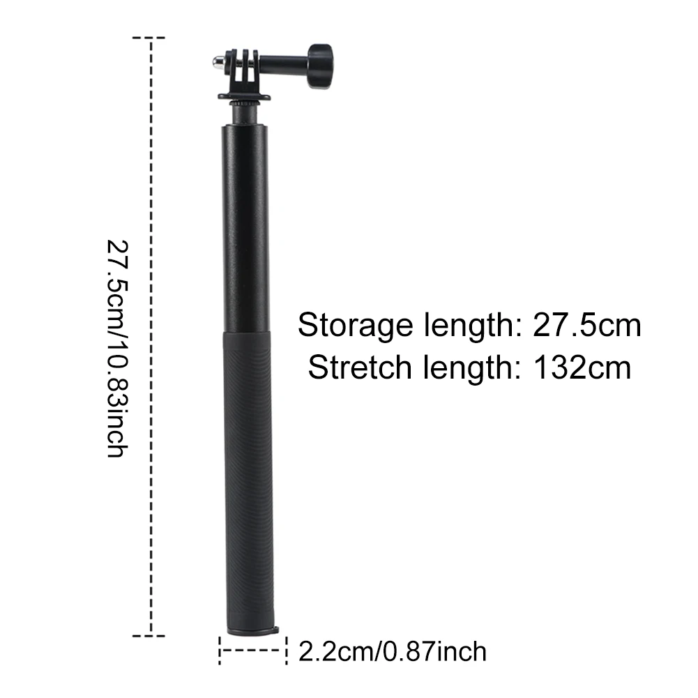 Handheld Extendable Selfie Stick Portable Vlog Selife Stick Stand for DJI Pocket 3/insta360 X4/Go Pro