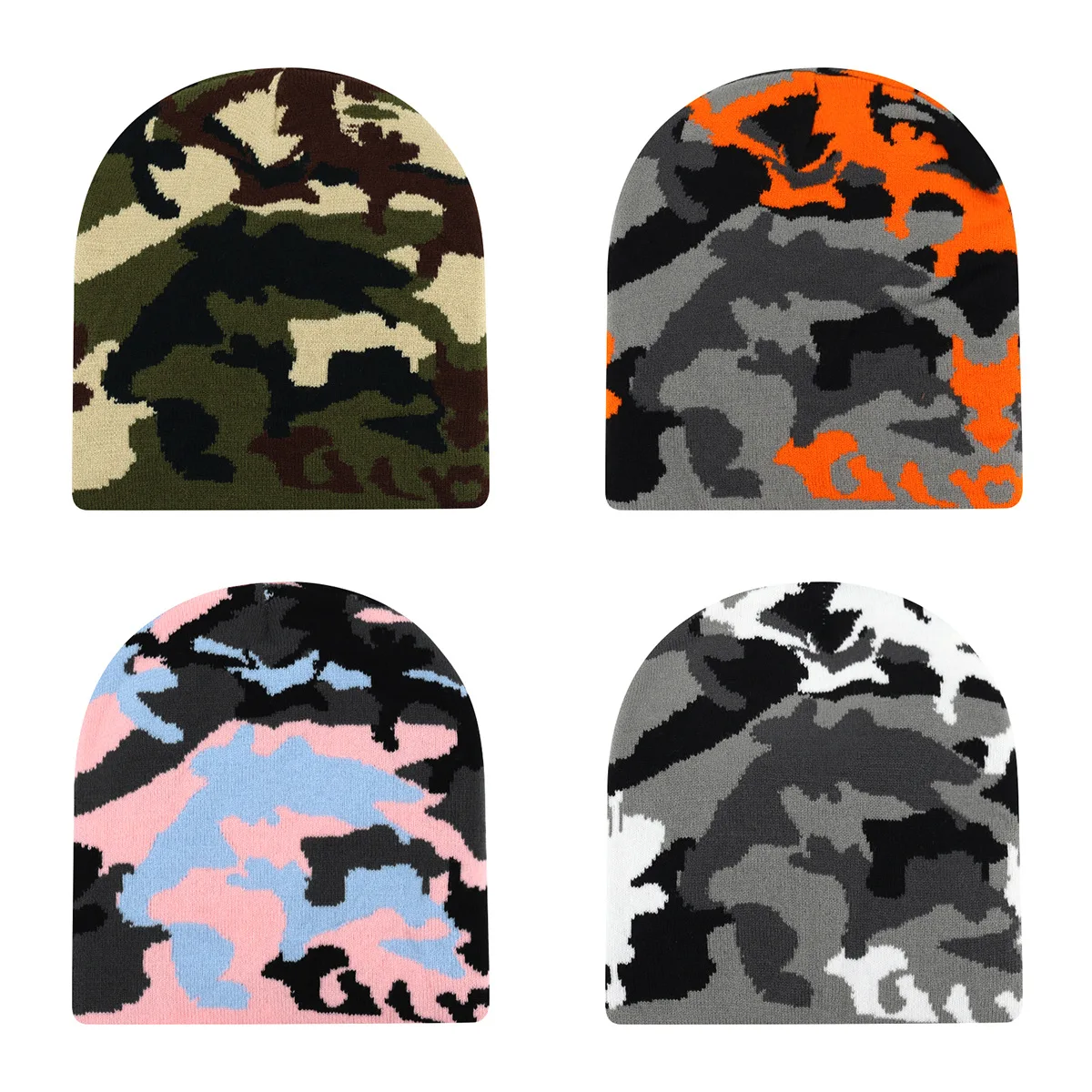 

Зима-Осень, уличная теплая вязаная шапка, камуфляжные шапки, мужская и женская шапка для катания на лыжах, хип-хоп, Y2K, холодная шапка, ветрозащитная