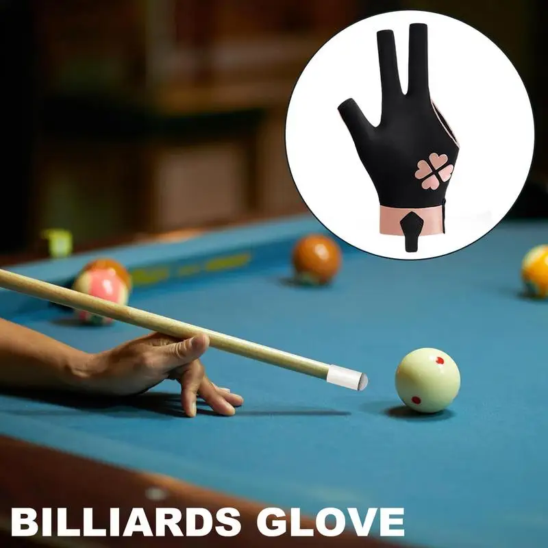 Billiards Gloves For Women Three-Finger Billiard Gloves Pool Gloves Anti-Slip Pool Billiard Accessories Breathable Elastic