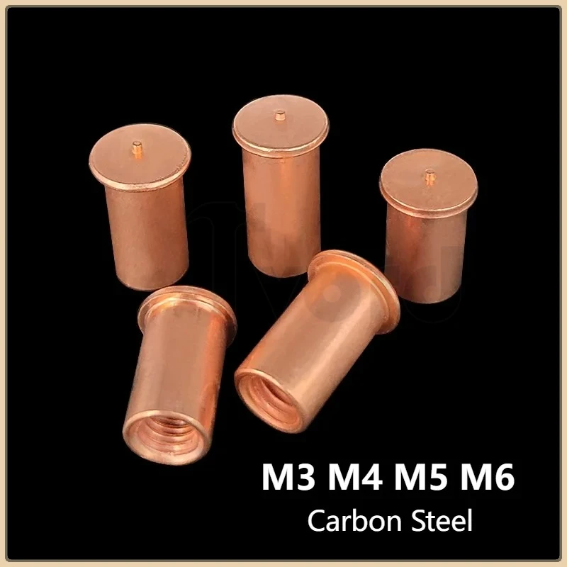 M3 M4 M5 M6 Copper Plated Carbon Steel Weld Threaded Studs For Capacitor Discharge Spot Nail Thread Connector Stud Welding Screw