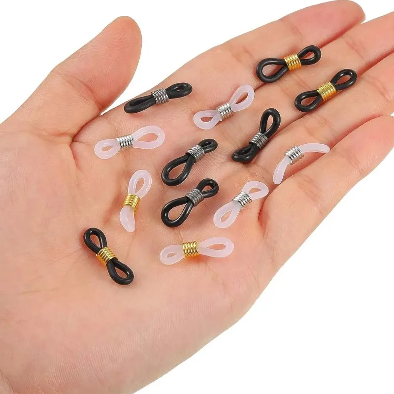 

30pcs Eyeglass Chain Ends Adjustable Silicone Rubber Connectors For DIY Sunglasses Eye Glasses Holder Necklace Jewelry Making