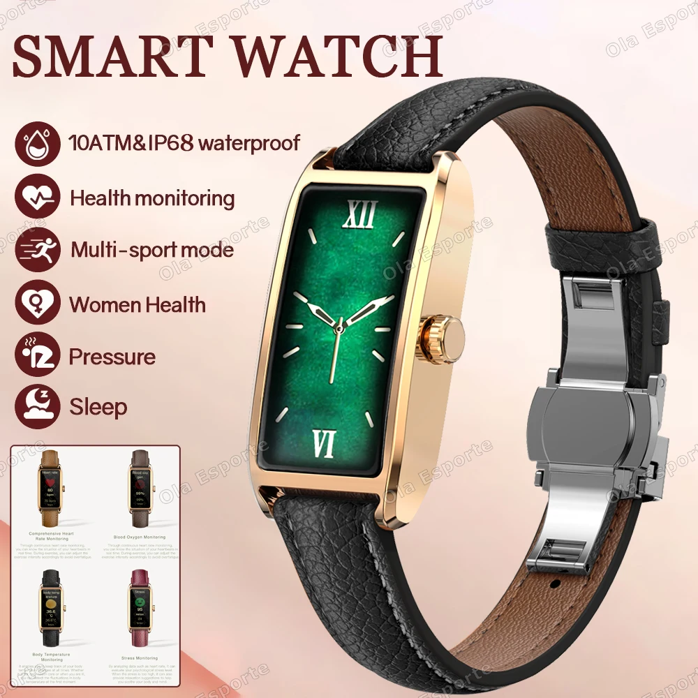 

Новые женские умные часы с монитором сердечного ритма, артериального давления, уровня кислорода и температуры тела, стильный квадратный дизайн, водонепроницаемые смарт-часы HT30