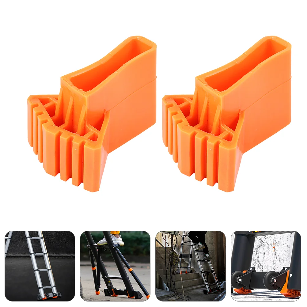 2 Pcs Ladder Foot Pad Folding Mat Feet Covers Rest Telescopic Floor 900X650X200CM Non-skid Pads Protector Orange