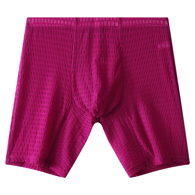 Celana Dalam Pria Celana Pendek Boxer Jaring Transparan Solid Pakaian Dalam Renda Lembut Pria Celana Dalam Kantung Cembung U Sejuk Cueca Calzoncillo