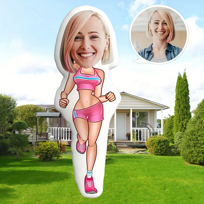 Personalized photo facial cushion, sexy bikini body design, polyester material, multiple colors to choose from, multiple sizes