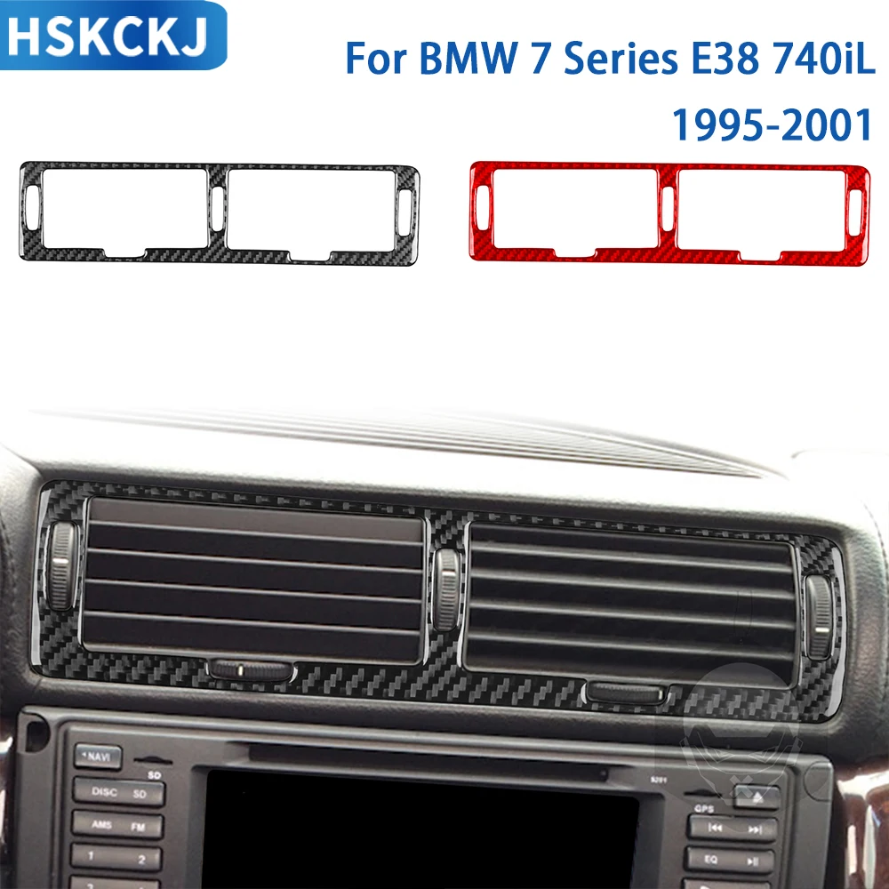 

For BMW 7 Series E38 740iL 1995-2001 Accessories Carbon Fiber Car Interior Center Air Conditioning Vents Panel Trim Sticker