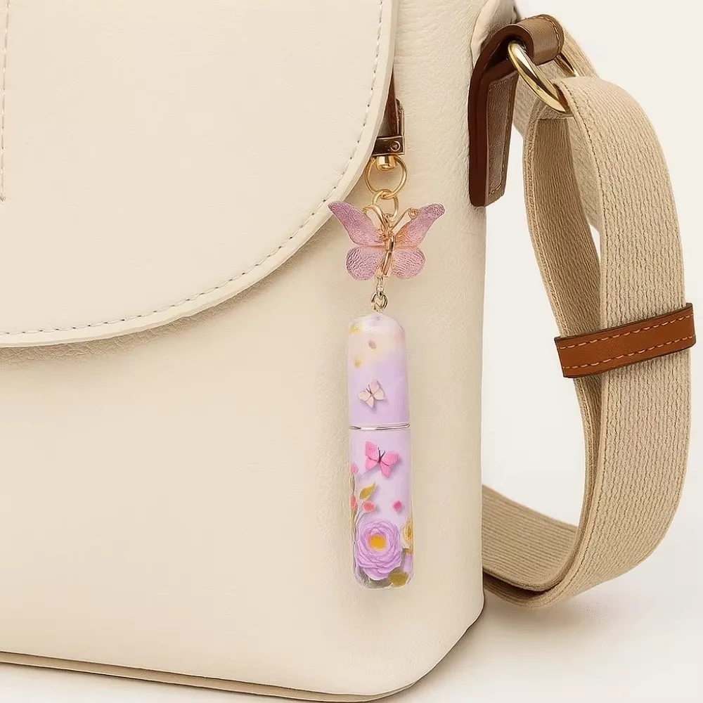 5ml Mini Perfume Bottle Butterfly Leak-proof Liquid Cosmetic Container Refillable with Key Ring