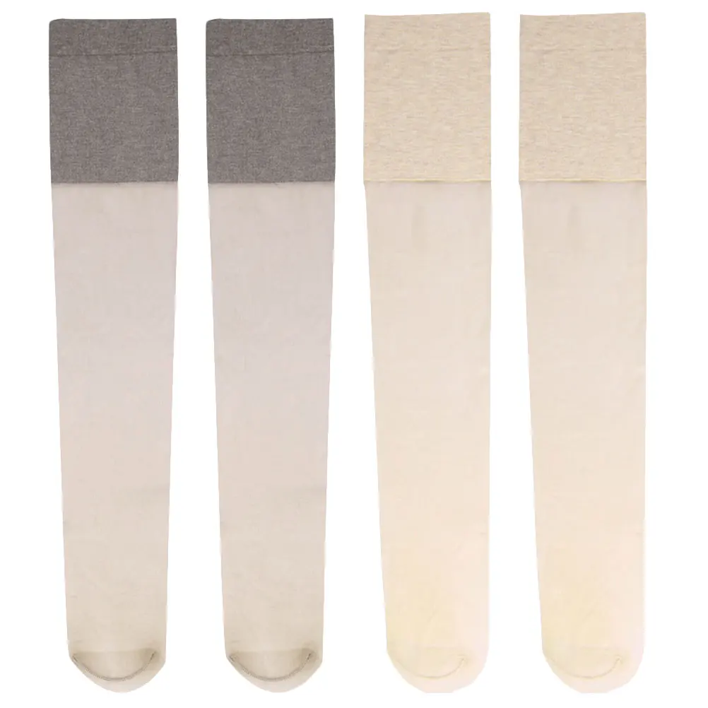 

2 Pairs Anti-slip Over-knee Socks Summer Thigh Stockings Length for Women Comfortable Spandex