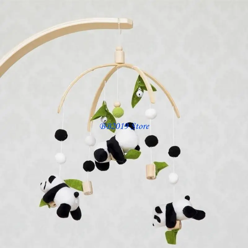 Q0KB Bed Bed Panda Haning Sumining Decoración Decoración Interactiva Juguete Regalo infantil para bebé Estimulación sensorial