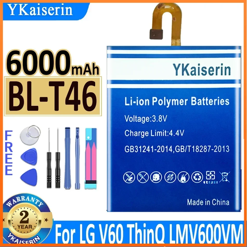 

6000mAh YKaiserin BL-T46 Battery for LG V60 ThinQ LMV600VM V600VM V600QM5 Mobile Phone Batteries + Tracking Number Warranty