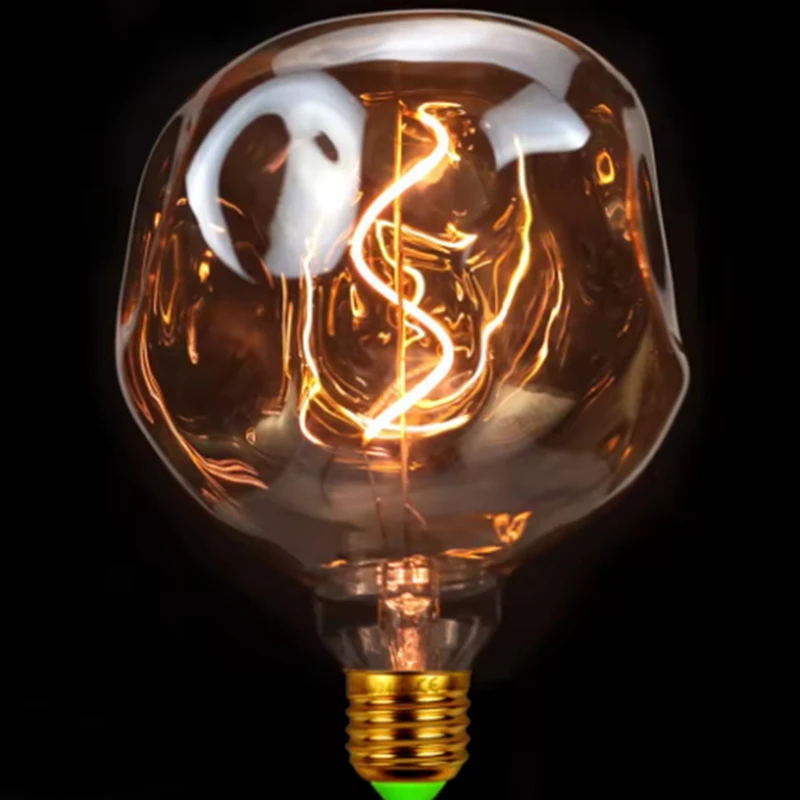 E27 หลอดไฟ LED วินเทจ 4W 220V หรี่แสงได้รูปพิเศษหินใหญ่หลอดไฟเทศกาลตกแต่งหลอดไฟ B