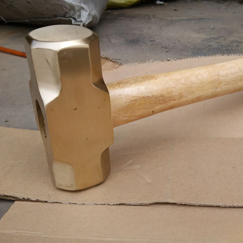 Brass Octagon Hammer Explosion-Proof Wooden Handle Hammer Hardware Tool Household Heavy Duty Professional Home Improvement Tools
