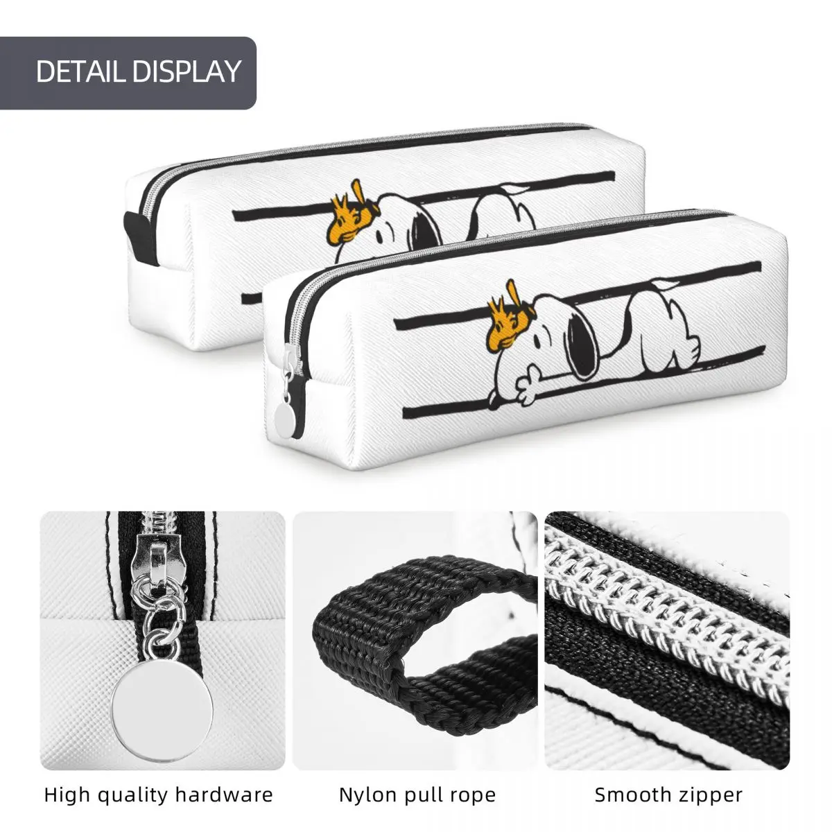 Snoopy & Woodstock-estuche para lápices Smile Giggle, estuche para lápices, Portalápices para niñas y niños, bolsas para estudiantes, regalos