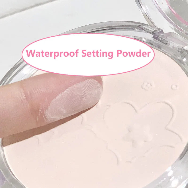 Waterproof Oil Control Pressed Powder Matte Lightweight Tulle Setting Powder Palette Face Fixed Powder Nature Makeup Cosmetics