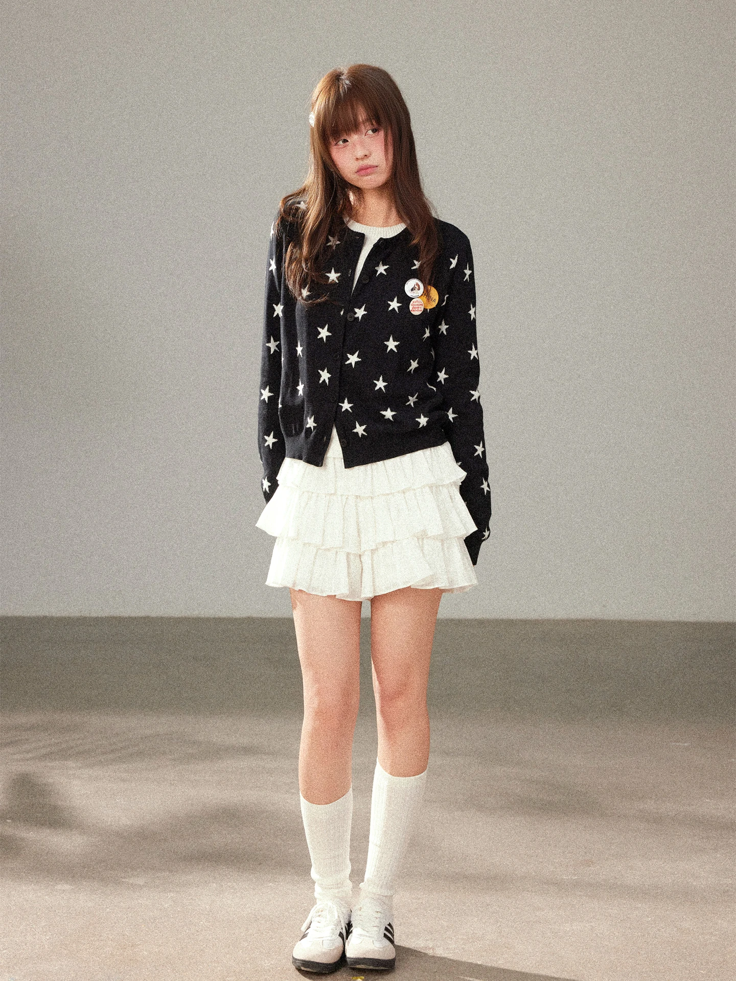 

Юбка-шорты Ltho с высокой талией для девочек, белая, с эластичным поясом, многоярусная, универсальная короткая юбка-шорты