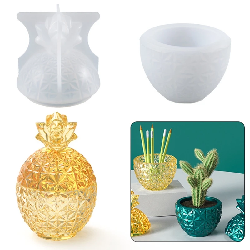 Silicone Resin Mold Pineapple Shape Box Mold DIY Resin Crystal Jewelry Mold