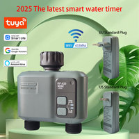 2025New WIFI+RF433mhz Garden Watering Timer Smart Sprinkler Drip Irrigation System Built-in Water Flow Recorder Controller TUYA
