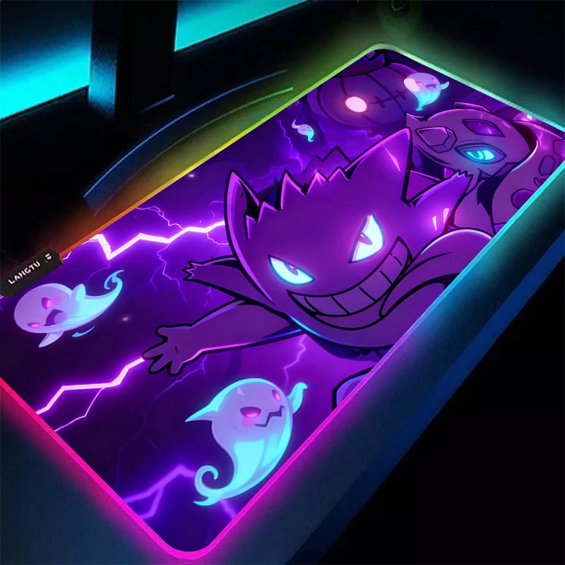

RGB Mouse pad P-Pokemons gaming XXL accessories computer keyboard G-Gengars gamer Designed specifically Backlight LED mousepad