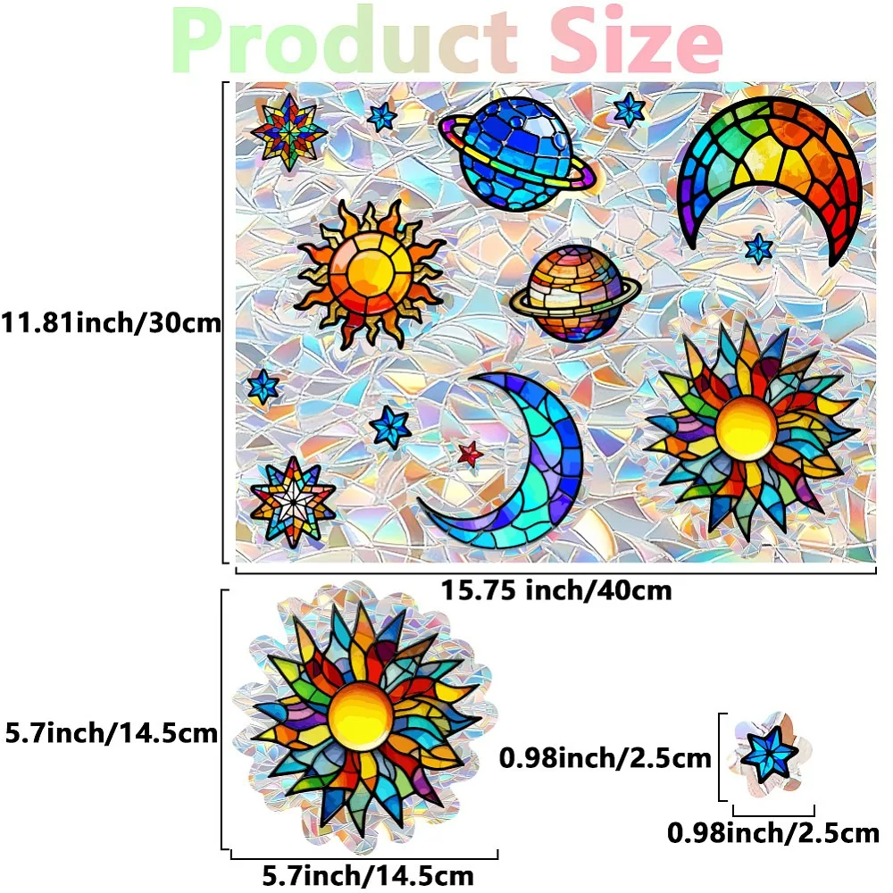 PVC Window Static Stickers for Window Decoration Mixed Shapes 400x300mm