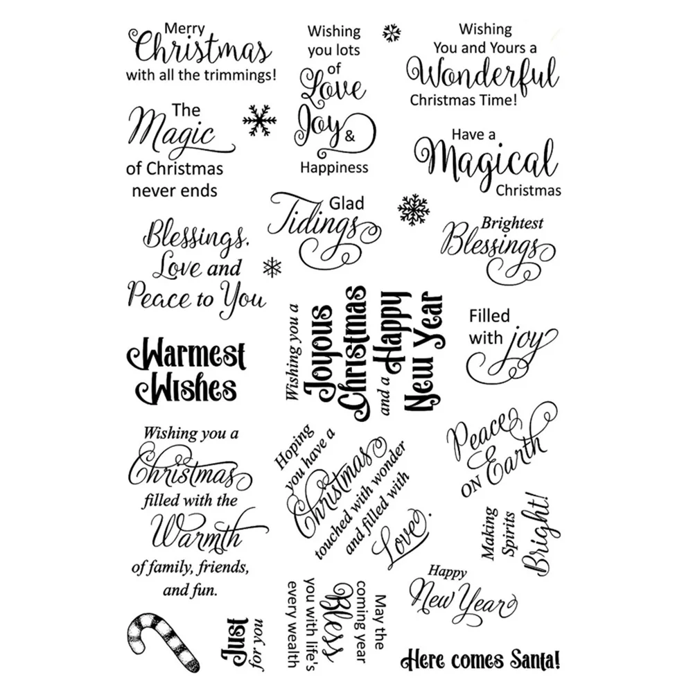 2024 New Christmas Sayings Transparent Clear Silicone Stamp/Seal for DIY Scrapbooking/photo album Decorative clear stamp