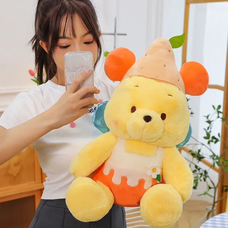 40/70cm Disney Winnie The Pooh Plush Toys Lemon Kawaii Anime Plushie Dolls Cute Pooh Bear Stuffed Pillows Gifts for Childrens