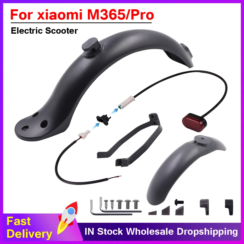 Electric scooter fender kit For xiaomi M365/M365 pro Front Rear Back Fender Mudguard Support brake light with screws Accessories