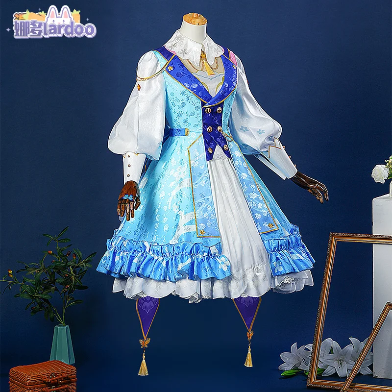 Springbloom Missive Kamisato Ayaka Genshin Impact Cosplay Huid Kostuum Pruik Hoedenschoenen Lolita Jurk Halloween Voor Vrouwen