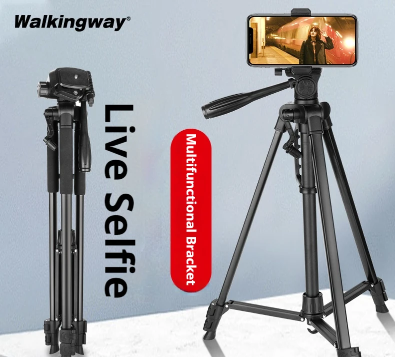 Thicken carbon steel 170cm Tripod for Phone Ipad Mobile Phone Tripod holder Professional Tripe for Cell Phone with Remote Light