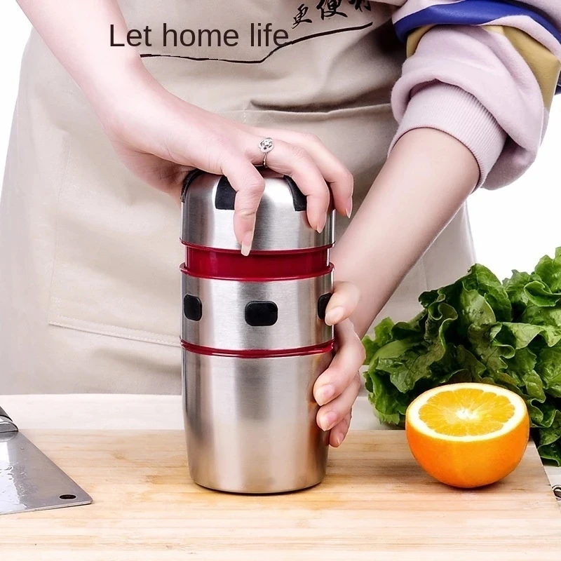 Citrus Juicer Manual Orange Juicers Portable Stainless Steel Hand Grapefruit Squeezer Lid Rotation Juice Squeezer Kitchen Tools