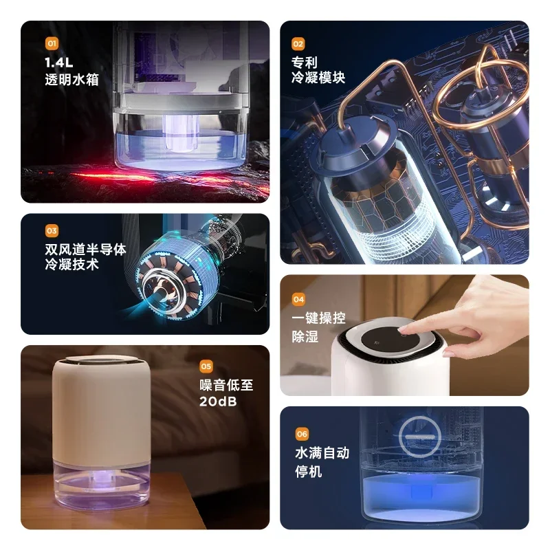 مثالية للمساحات الصغيرة: مزيل رطوبة نانتيان للمنزل، مزيل رطوبة داخلي ممتص للرطوبة