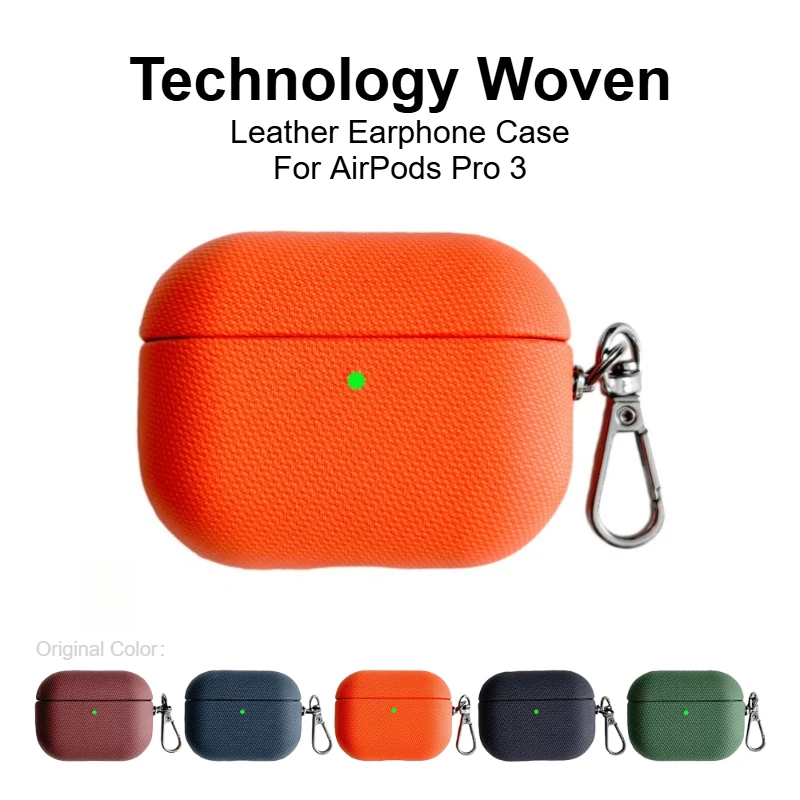 Étui pour écouteurs tissé de haute qualité avec technologie originale pour APPLE AirPods Pro 3/2 Airpods4/3/2 avec protection de crochet et housse pour écouteurs