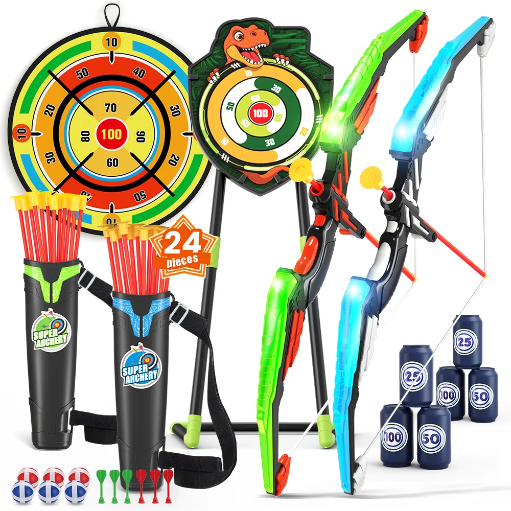Kids Outdoor Archery Set - 29-дюймовая большая мишень для стрельбы из