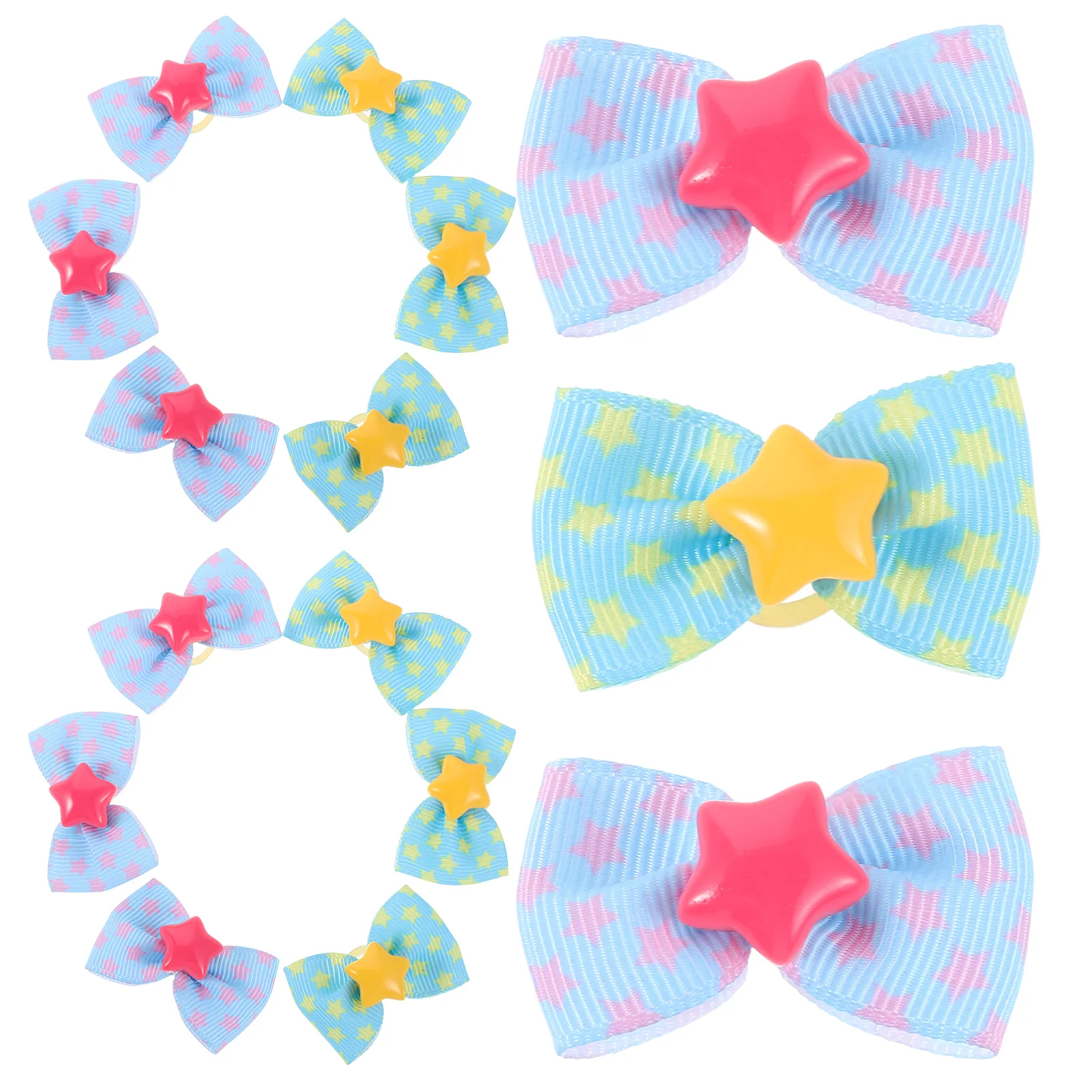 

20 Pcs Pet Accessories Bow Tie Hair Band Dog Cute Bowknot Bows Animal Rubber Bands Bowties for Small Dogs