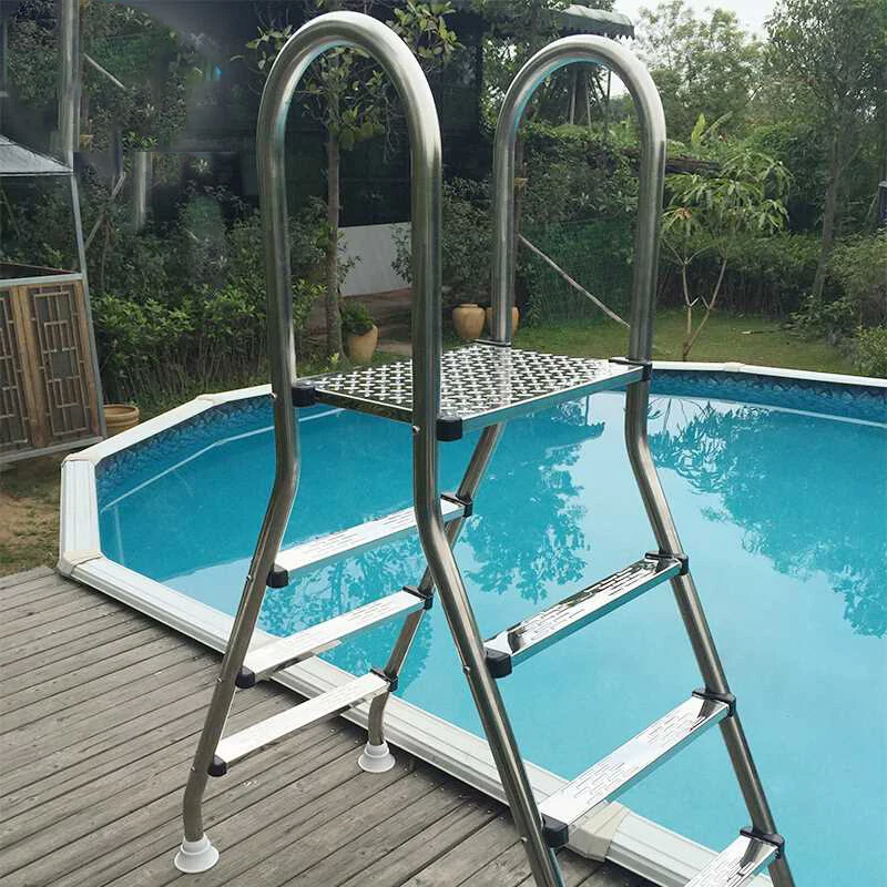 Swimming Pool Equipment: Above-water swimming pool stainless steel ladders / CE certified