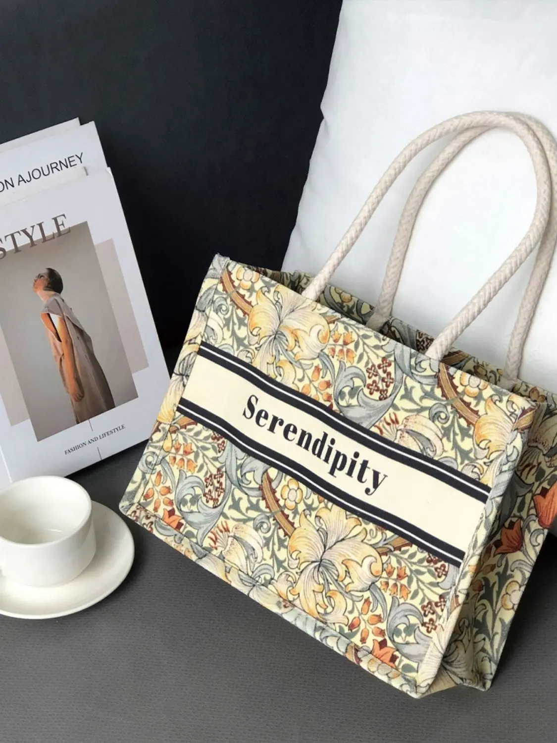 

Faionable Canvas oulder Bag with Zipper for Commuting Large Capaci 3D Bag Retro Artistic Sle Printed Work Bag